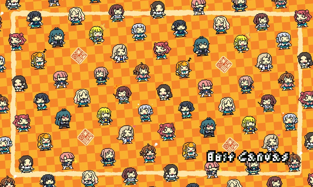 ピクセルプレイマット ドット絵 学マスドット絵プレイマット - 8bit canvas - BOOTH