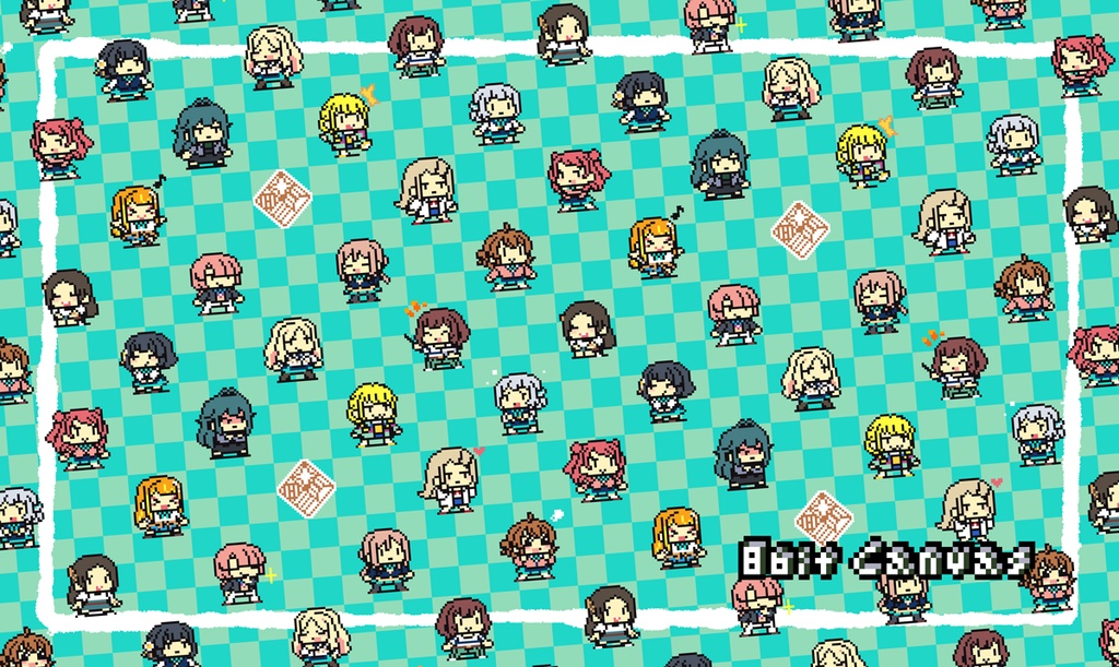 学マスドット絵プレイマット