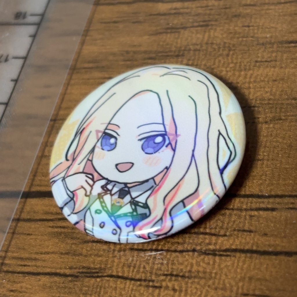 学マスオールキャラオーロラホログラム缶バッジ(32mm) ピンver・マグネットver