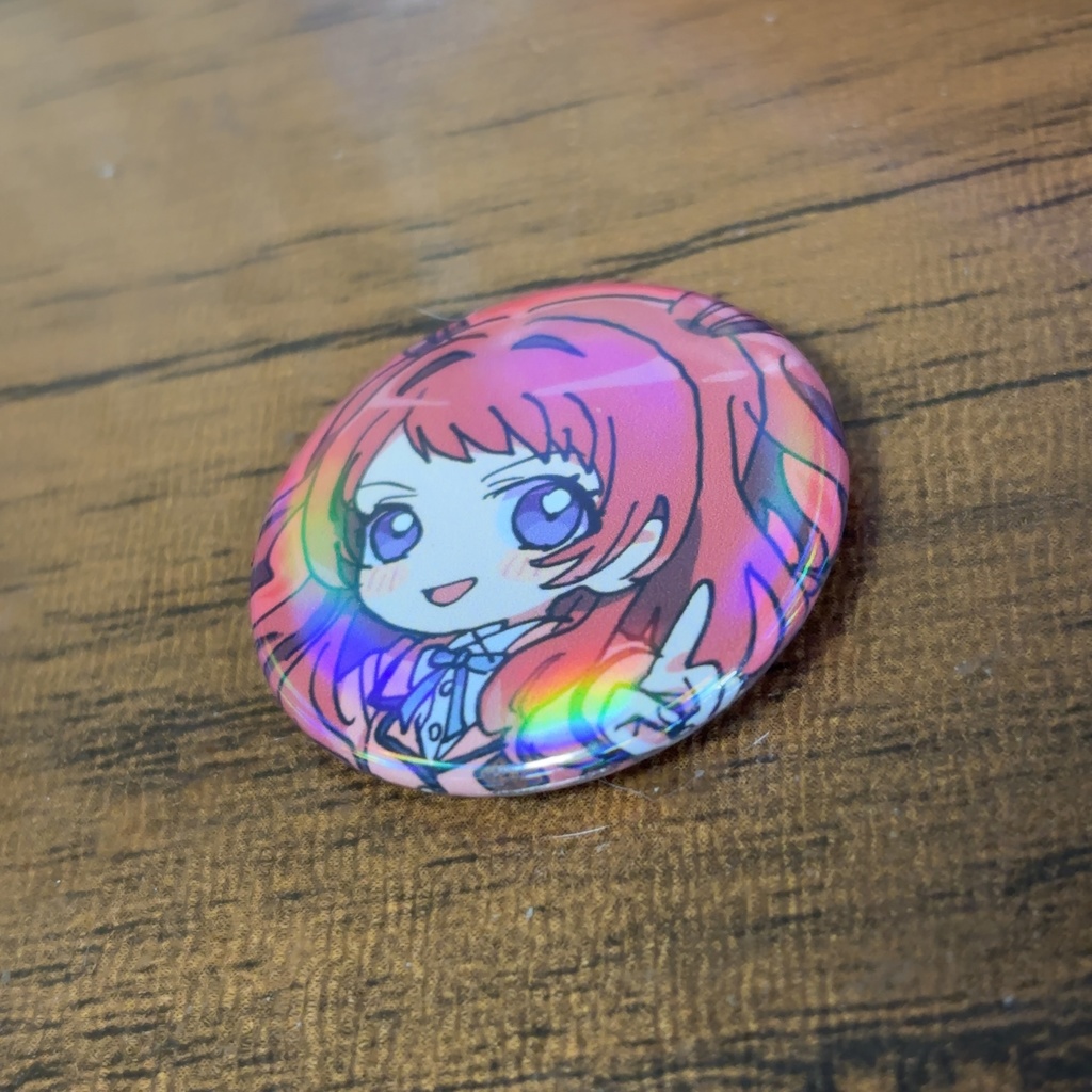 学マスオールキャラオーロラホログラム缶バッジ(32mm) ピンver・マグネットver