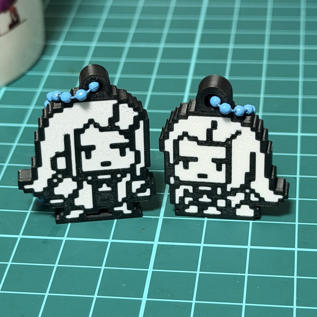 ドット絵澤さん3Dプリントキーホルダー