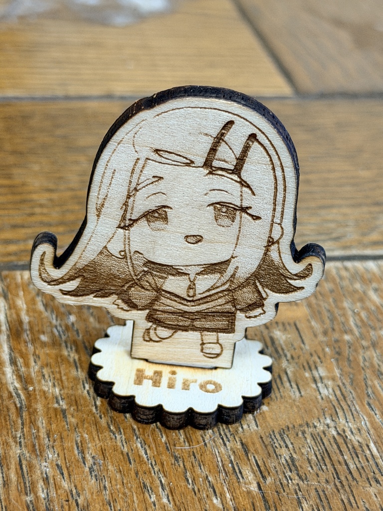 学マスちびキャラレーザー彫刻木製スタンド