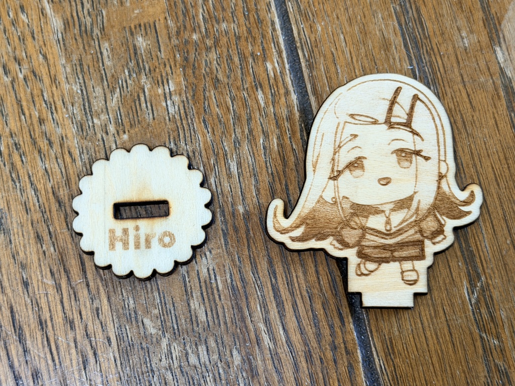 学マスちびキャラレーザー彫刻木製スタンド