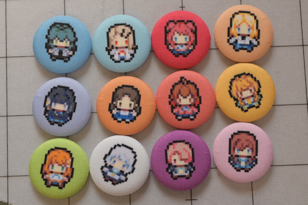 学マスドット絵ホコグラ缶バッジ