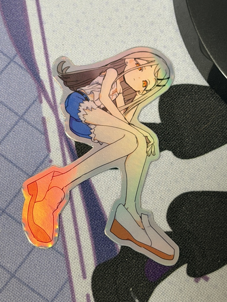 お座り見下ろし広ちゃんダイカットシール
