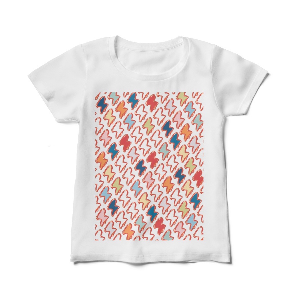 ケチャップお絵描き！ビリビリ⚡︎でんぱTシャツ マルチカラー(レディース)