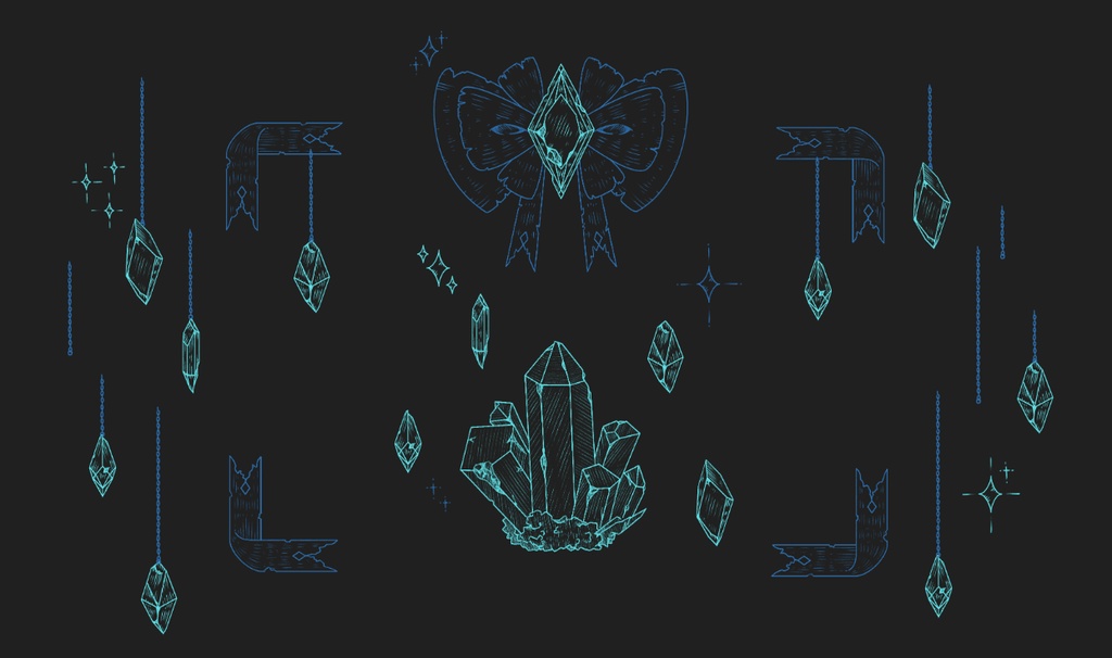 【APNG有】ボロリボン&欠けた宝石のココフォリア素材