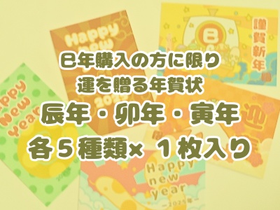 期間限定⭐︎　辰年・卯年・寅年　運を贈る年賀状　各５種類×１枚入り