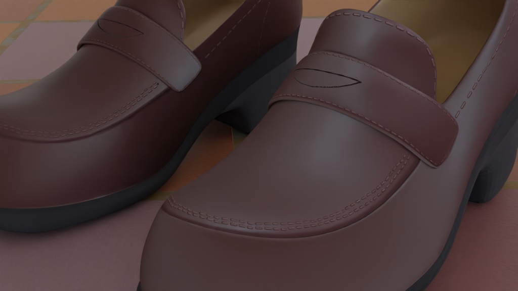 厚底ローファー(3Dデータ)