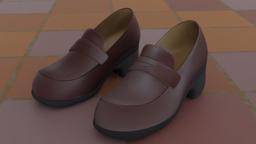 厚底ローファー(3Ｄデータ)