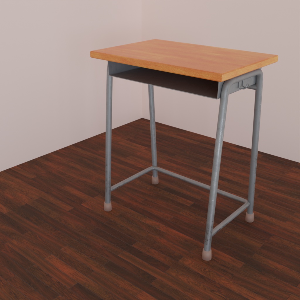 学校の椅子と机(3Dデータ)