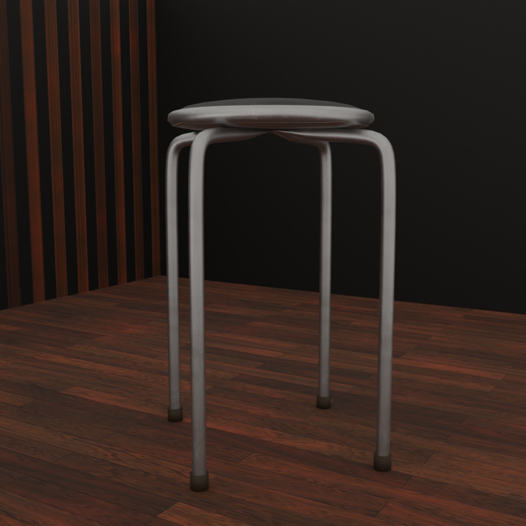 丸型パイプ椅子(3Dデータ)