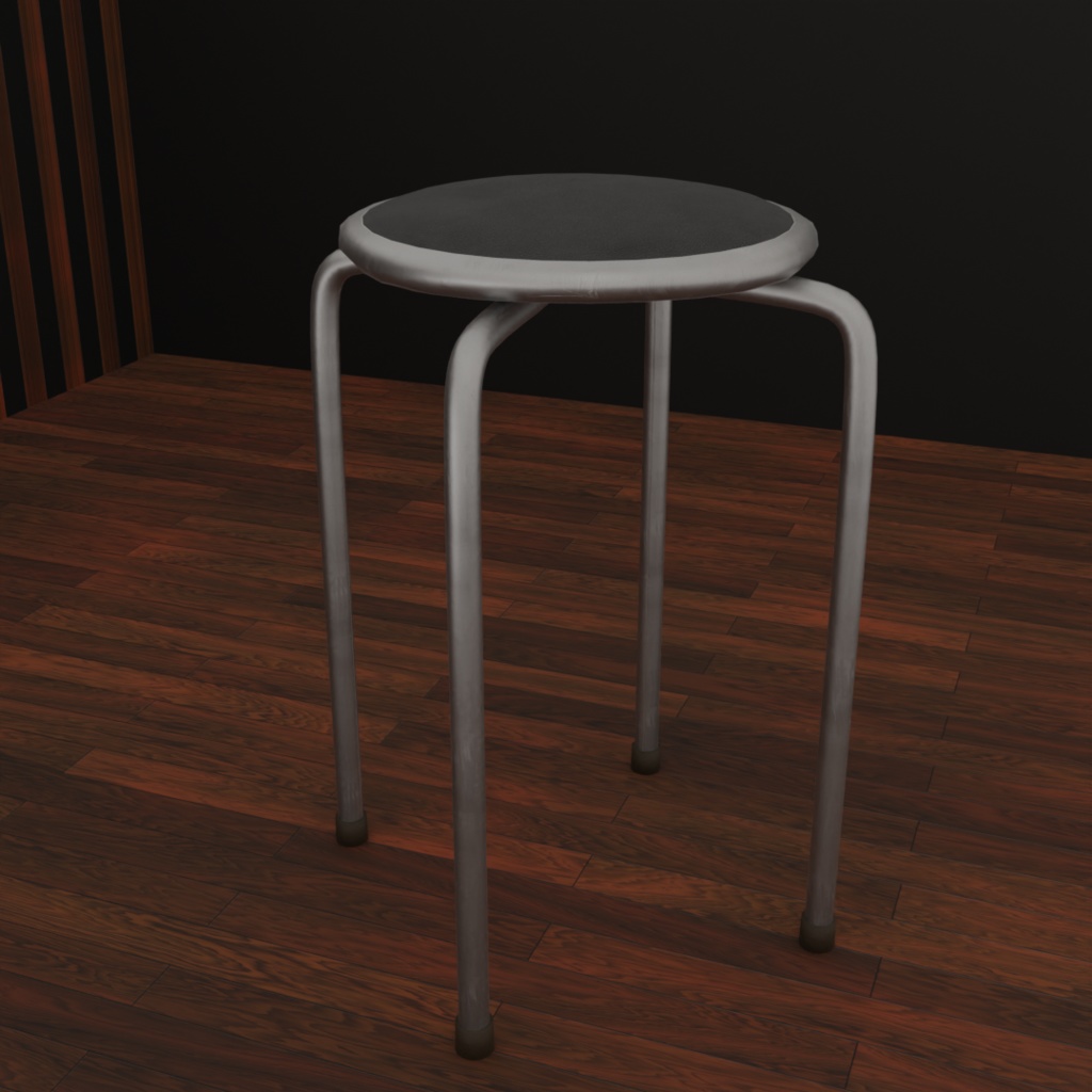 丸型パイプ椅子(3Dデータ)