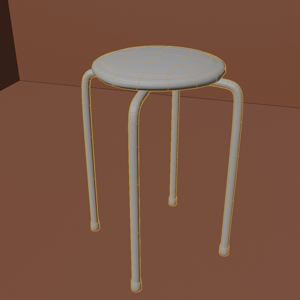 丸型パイプ椅子(3Dデータ)