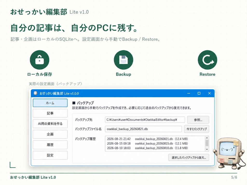おせっかい編集部 Lite v1.0