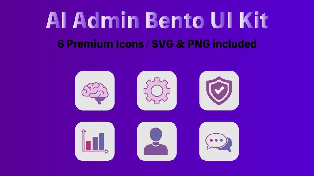 AI Admin Bento UI Kit - SaaS・管理画面向けアイコンセット