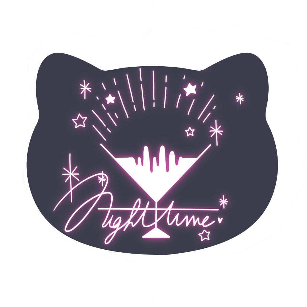 nigth timeのにゃーにゃー缶バッジ