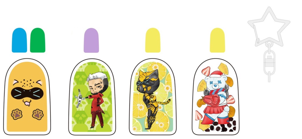 アイス型蓄光ラバーキーホルダー