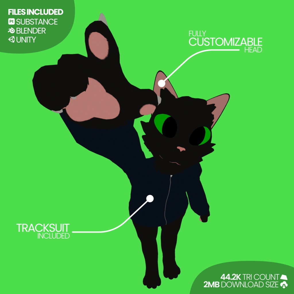 🐱 ★ Gabba ★ 🐱 (v1.0) A "Western Kemono" Cat Chibi Avatar & Base for VRChat