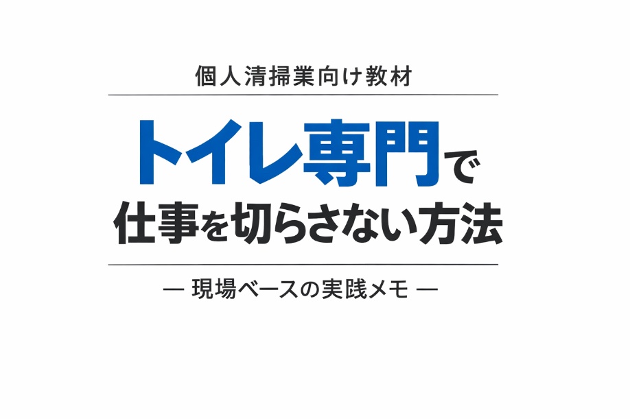 個人清掃業でもトイレ専門で仕事を切らさない方法