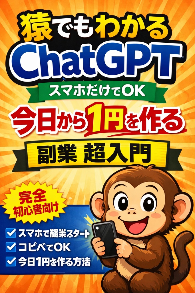 猿でもわかるChatGPT スマホだけで今日から1円作る超入門