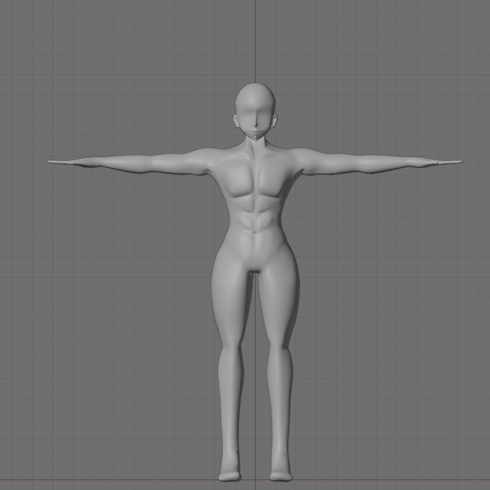 3d　①素体　　②頭③身体　男性型   タイプa