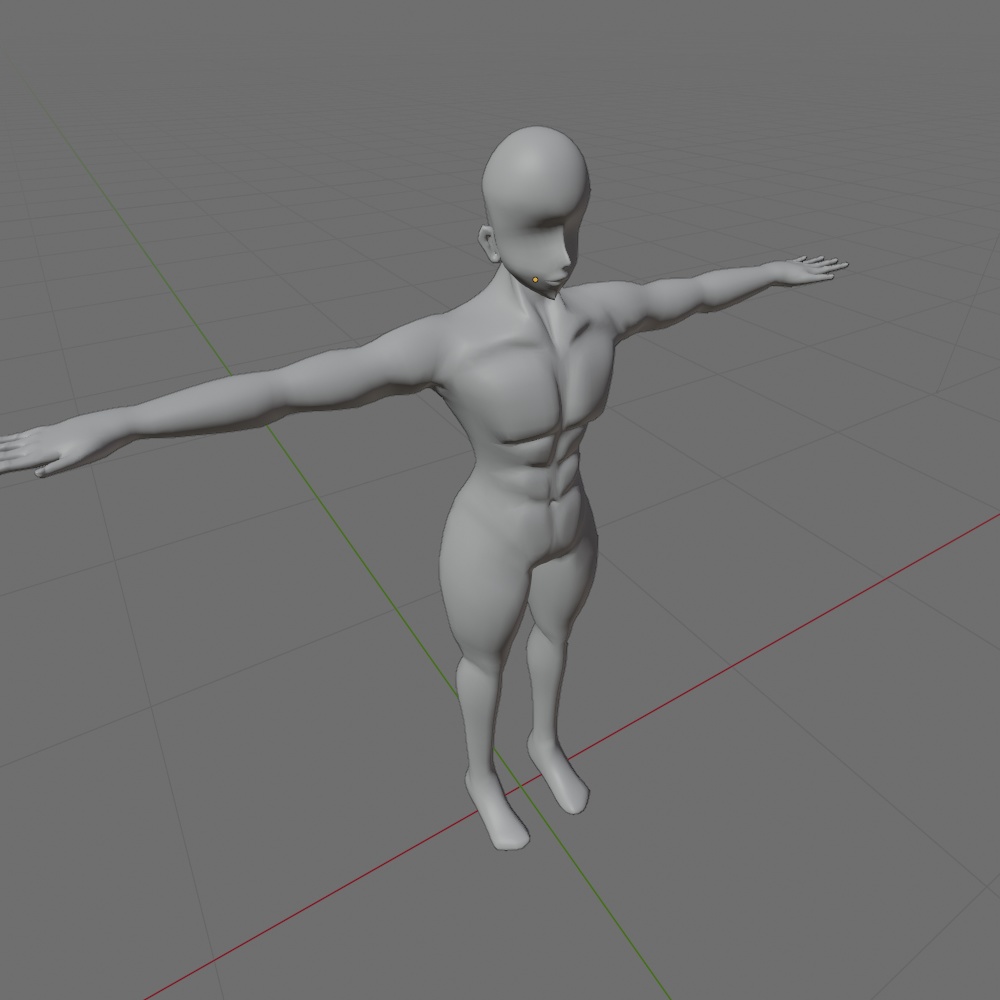 3d ①素体 ②頭③身体 男性型 タイプa