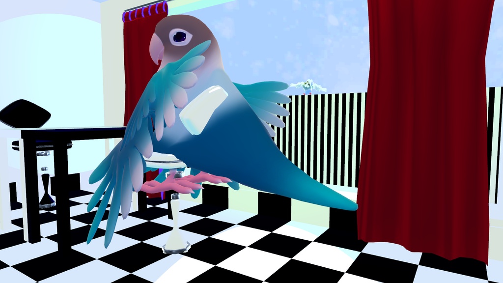 VRCHAT用アバター 鳥 ボタンインコ みきちゃん