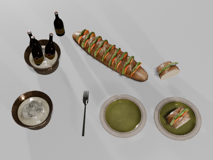 【3D小物】3Dサンドウィッチとビール