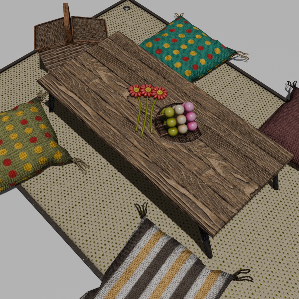 【3D小物】3Dお花見小物家具セット