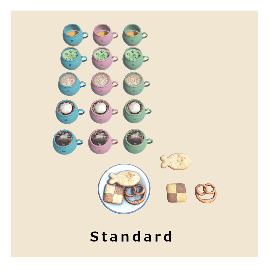 【3D】コーヒーとクッキー◆12点