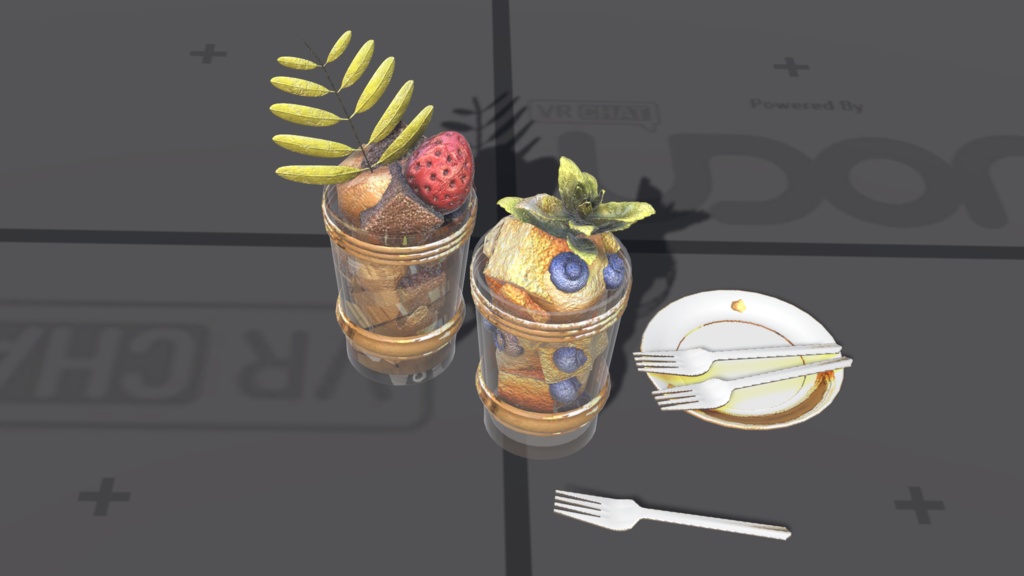 【3D小物】シフォンケーキパフェ