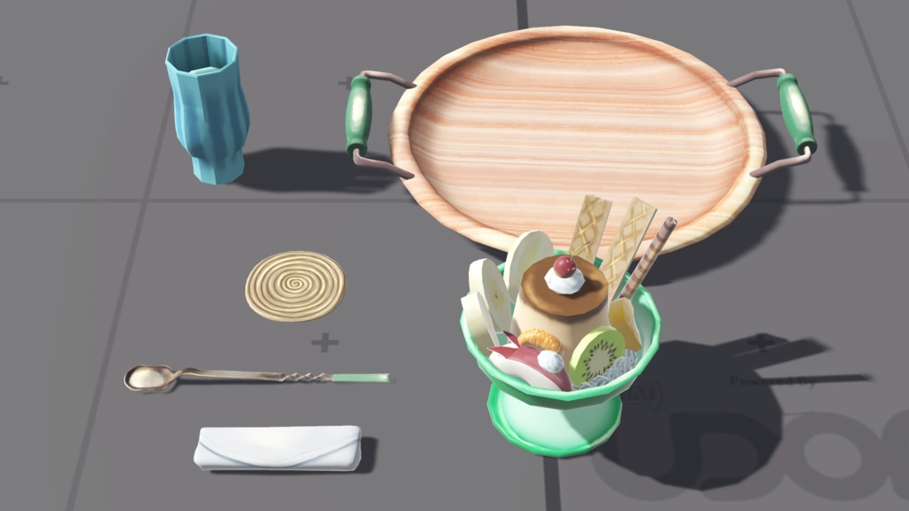 【3D小物】プリン・アラモード