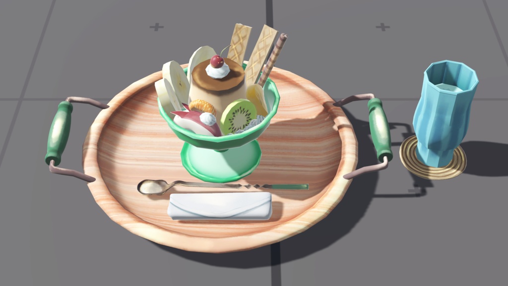 【3D小物】プリン・アラモード