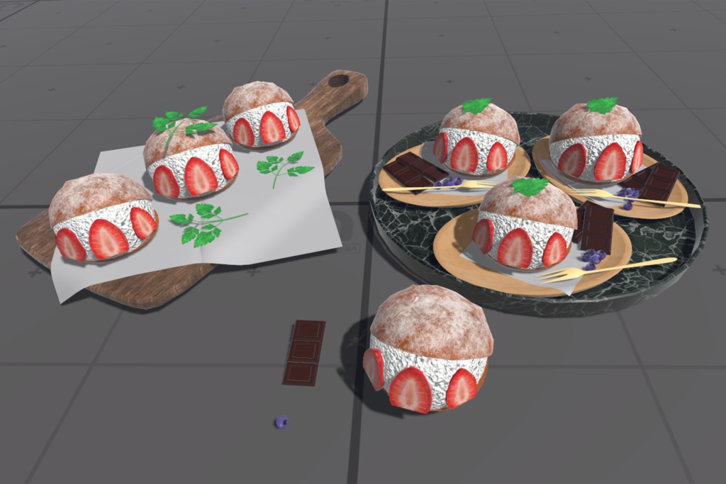 【3D小物】マリトッツォの輪郭