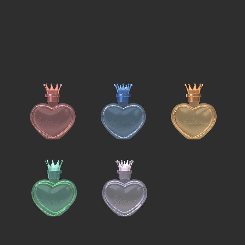 【3D小物】王妃の香水瓶【全5種】