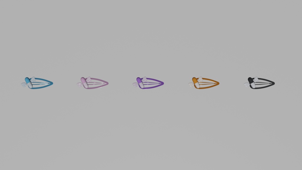 【3D小物】可愛いヘアピン5点セット