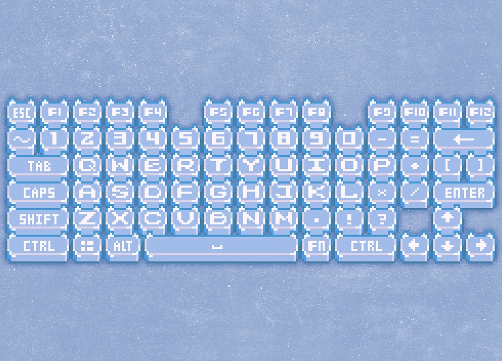 【Vtuber素材】Pixel Cat Keycap - キーボード対応【共6色】