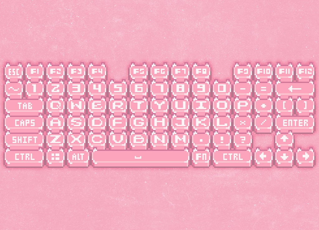 【Vtuber素材】Pixel Cat Keycap - キーボード対応【共6色】