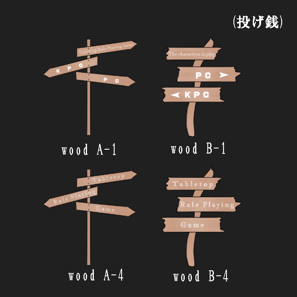 【無料あり】方向看板の駒置き素材【ココフォリア用】