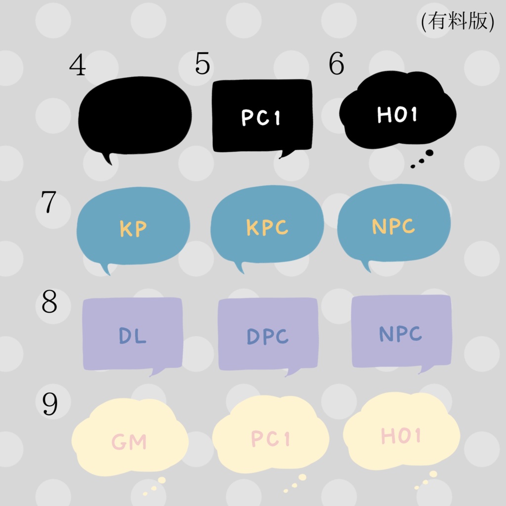 【無料あり】ふきだしの駒置き素材【ココフォリア用】