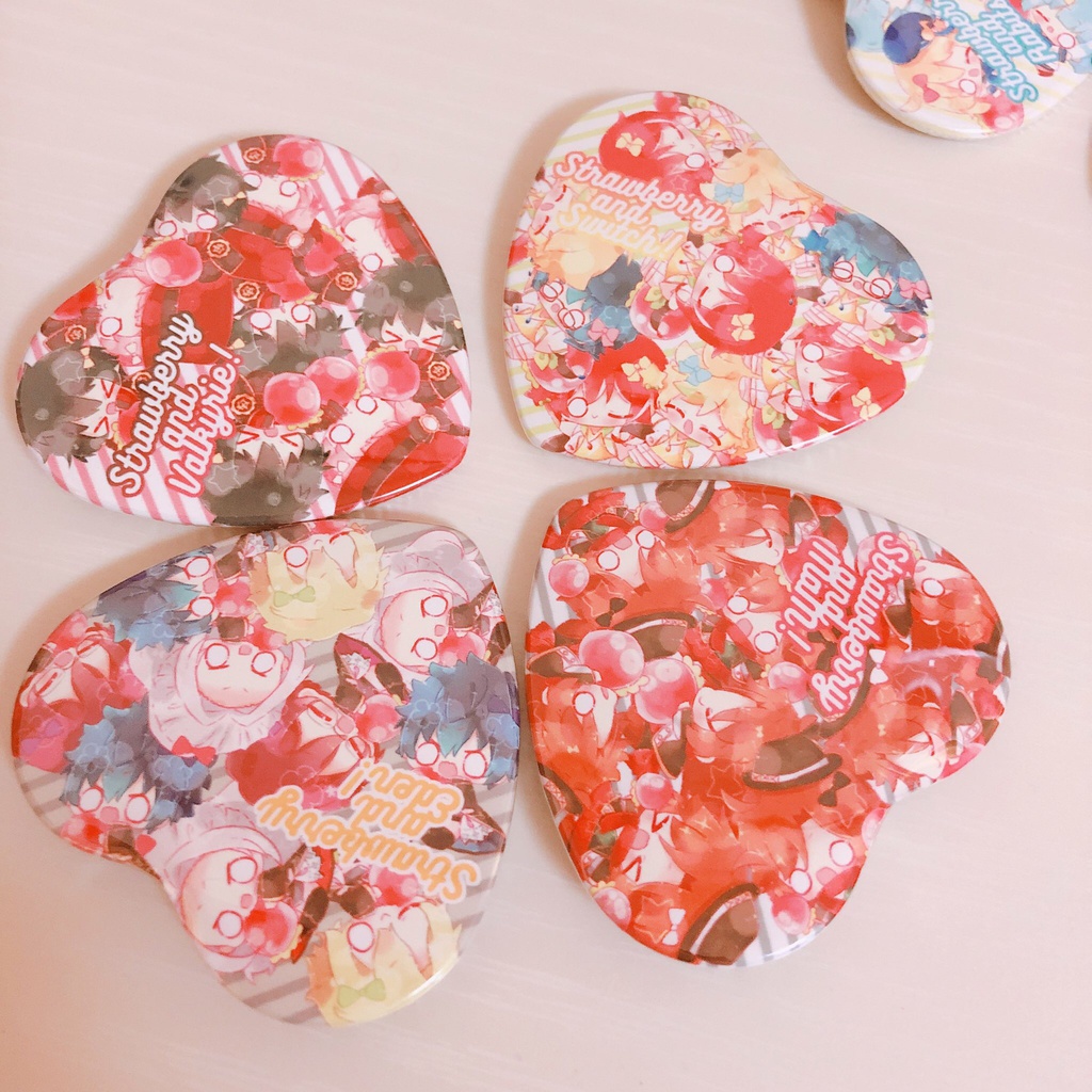 いちご缶バッチ