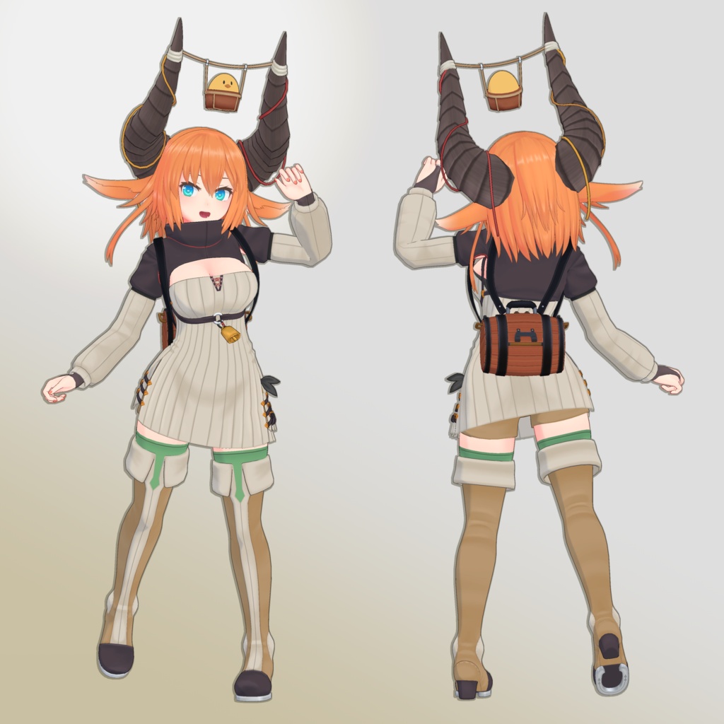 【オリジナル3Dモデル】ディアホルンの少女(Diahorn)