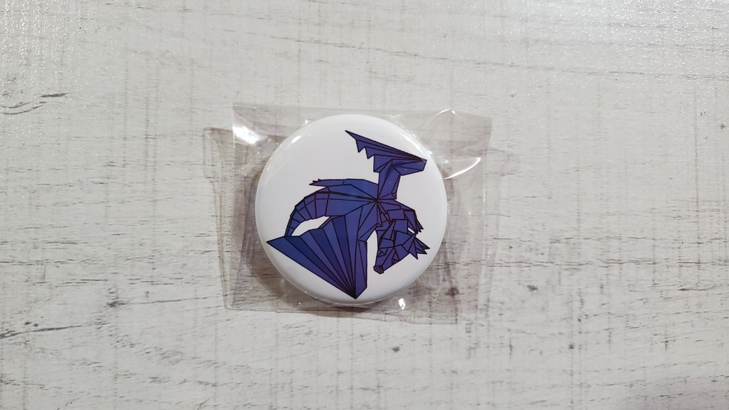 缶バッヂ 「猫と竜の折り紙展示会」