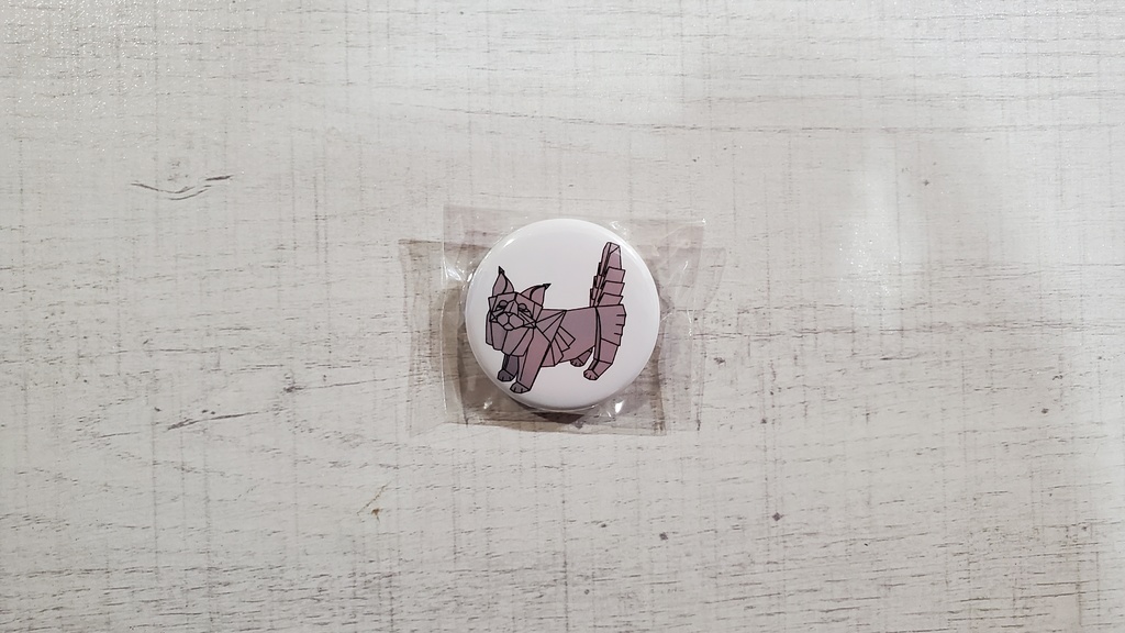 缶バッヂ 「猫と竜の折り紙展示会」