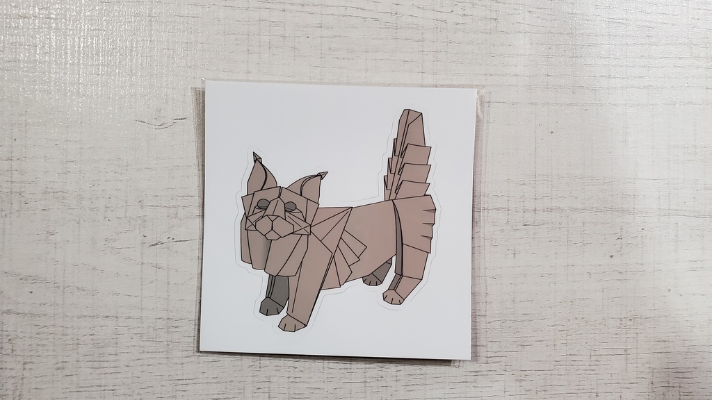 ステッカー 「猫と竜の折り紙展示会」