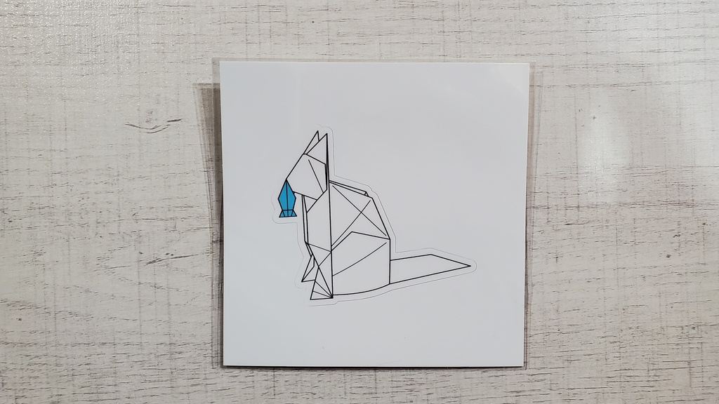 ステッカー 「猫と竜の折り紙展示会」