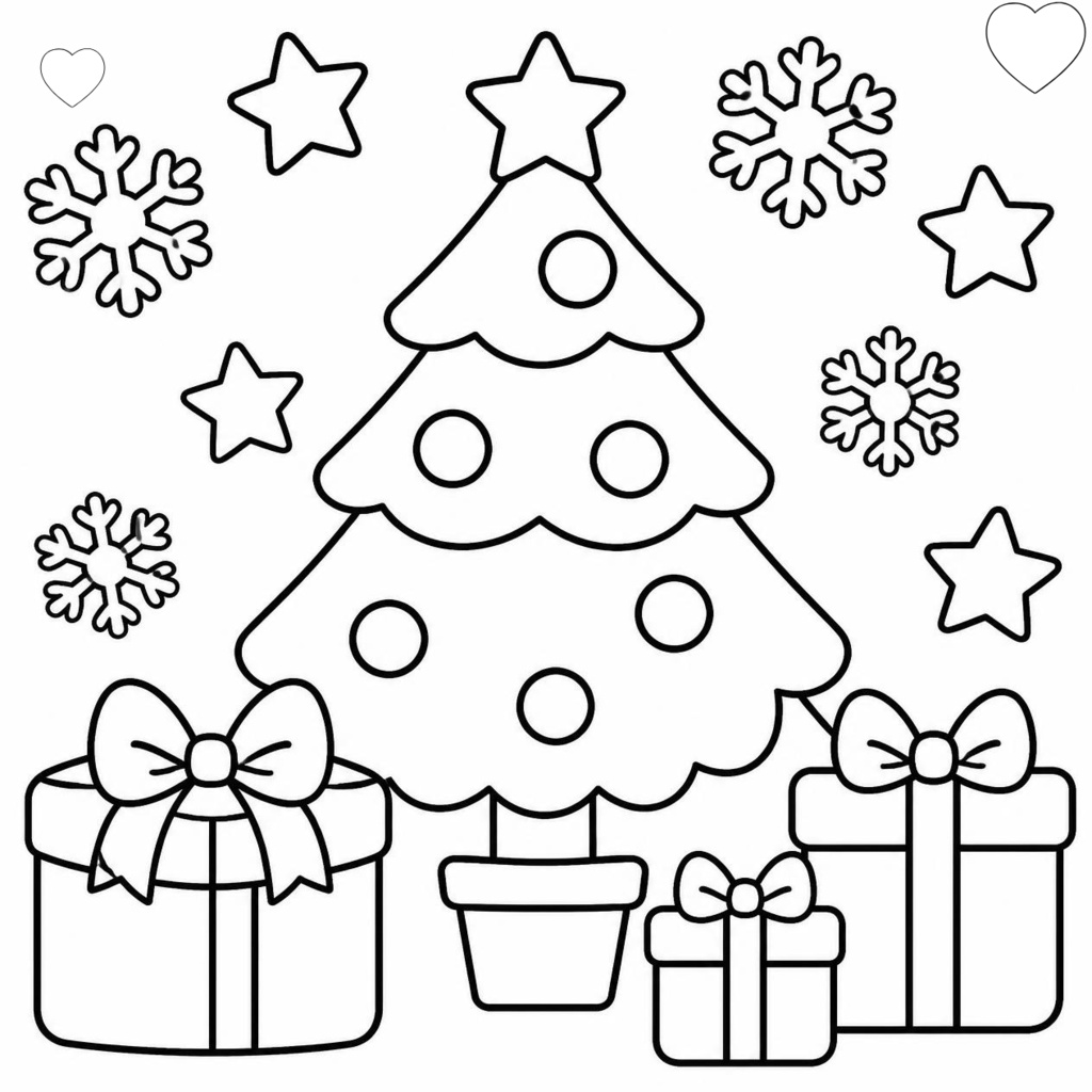 クリスマスぬりえ Level 1〜5|白黒線画5柄セット