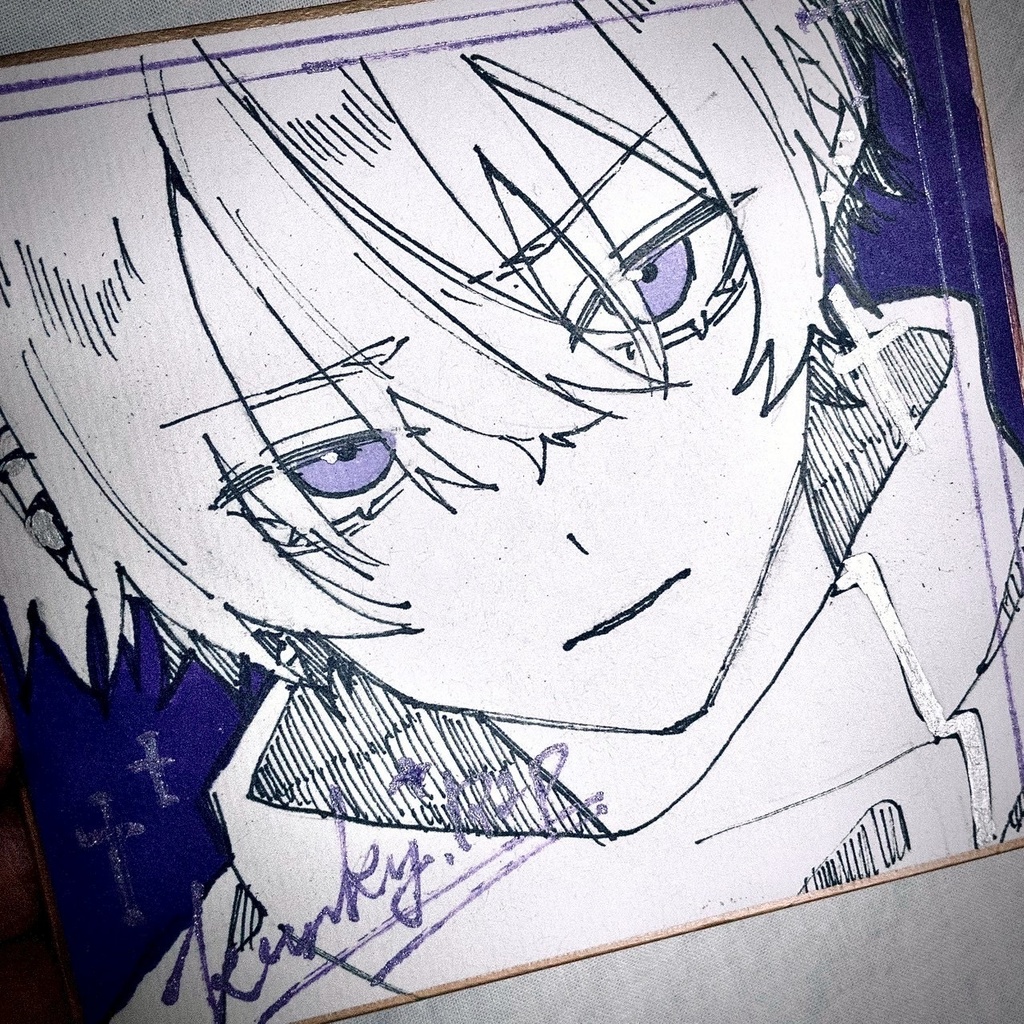 直筆イラスト色紙