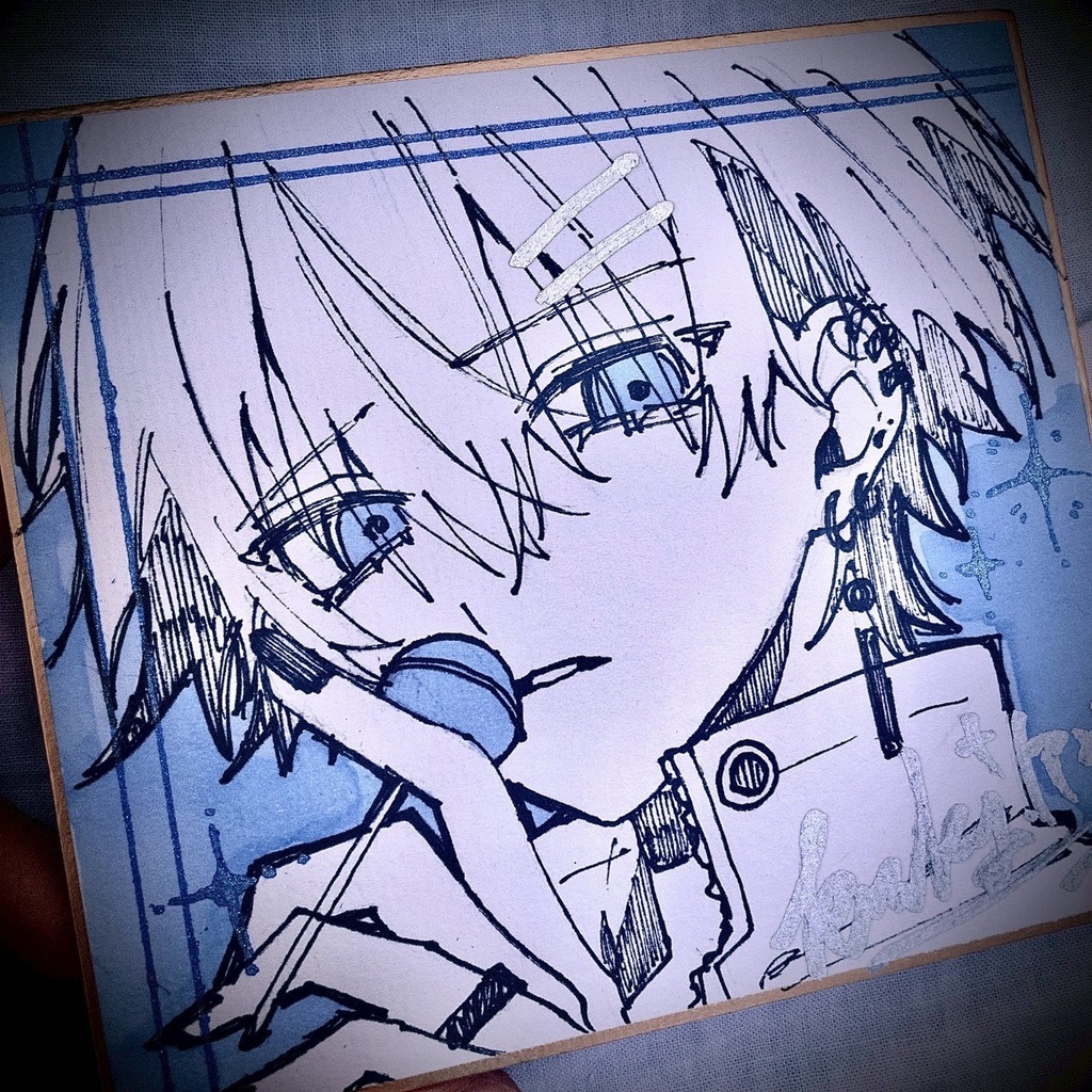 直筆イラスト色紙